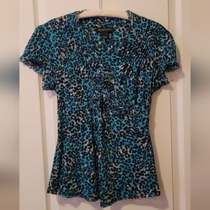 Lepard blue print Inc blouse